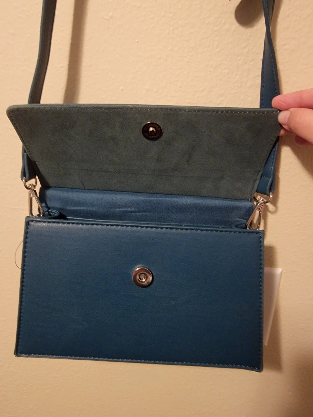 Badgley Mischka Navy Leather Crossbody Bag